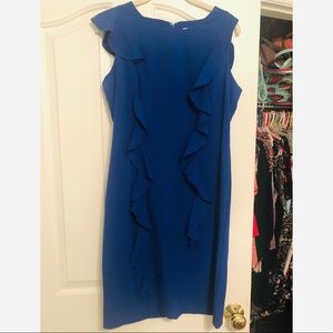 Calvin Klein Blue Ruffle Dress